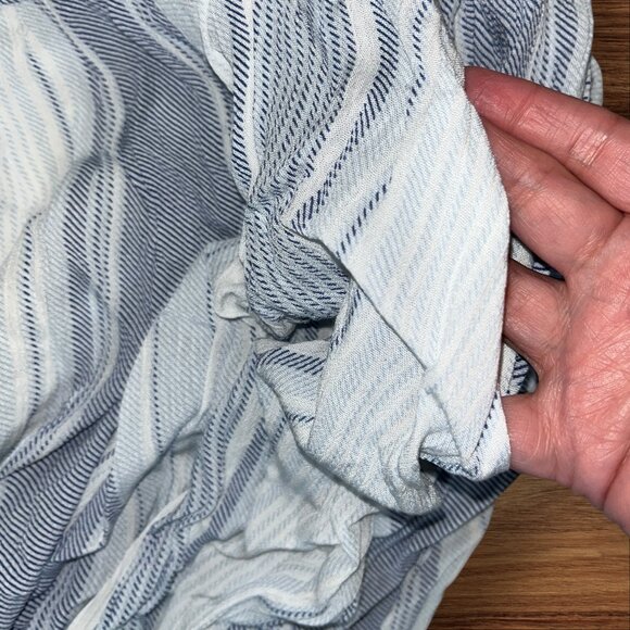 Torrid Blue White Striped Lined Maxi Skirt Sz 1 | Pockets Boho Coastal Preppy - Picture 4 of 5